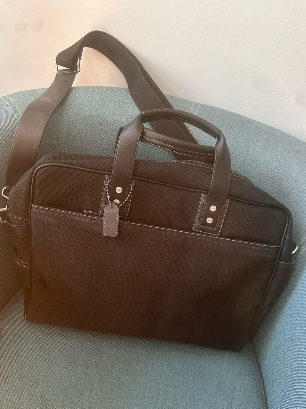 Coach Black Laptop Briefcase with Shoulder Strap